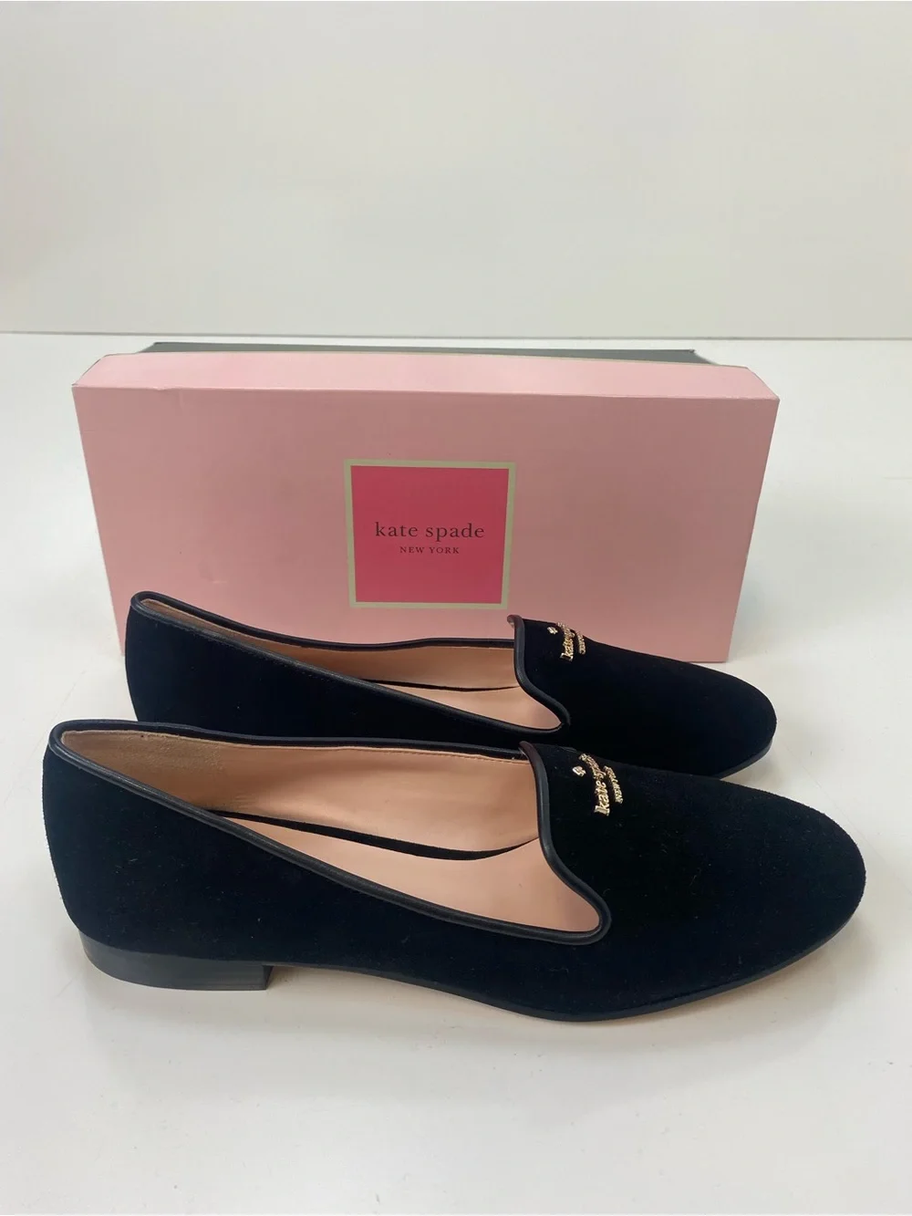kate spade Black Velvet Slip-On Loafers